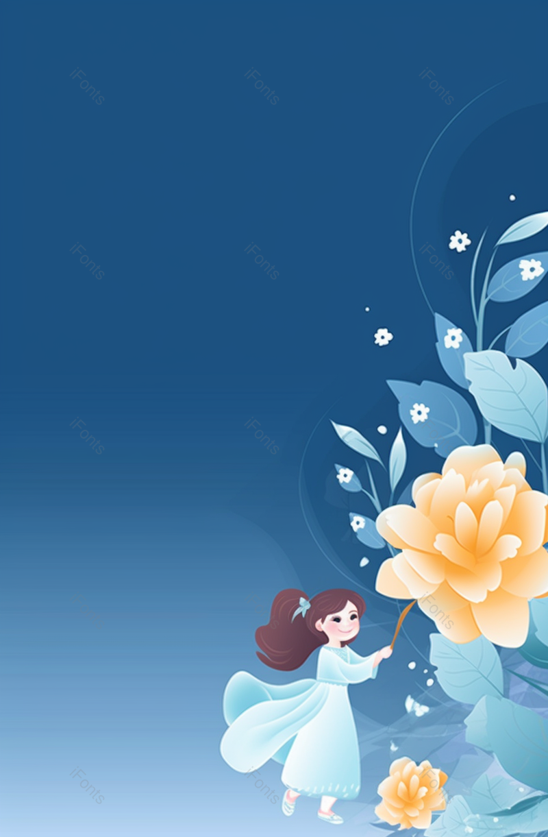 蓝色手绘温馨画面母亲节海报背景图,插画/手绘图,插画/手绘图库,插画/手绘图下载,插画/手绘